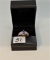 LADIES 14K W/G MARQUISE CUT TANZANITE CENTER STONE AND .25CT T.W. DIAMOND RING 3.2GR