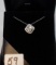 LADIES 14K W/G .70CT T.W. BAGUETTE & ROUND DIAMOND PENDANT 1.8GR