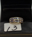 LADIES 10K Y/G .96CT T.W. TANZANITE BAND 1.1GR