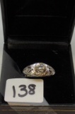 LADIES 14K W/G .40CT CENTER DIA .56T.W. DIAMON RING 4.7GR