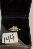 LADIES 14K Y/G .46CT T.W. 3 PRINCESS DIAMOND RING 3GR