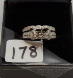 LADIES 14K W/G  .40CT T.W. DIAMOND 2 PIECE WEDDING RING SEMI MOUNT 6.7GR