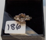 LADIES 14K 2 TONE 1.33CT T.W. DIAMOND SEMI MOUNT RING 3.2GR