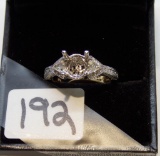 LADIES 14K W/G 2 TRIANGLE DIAMOND SIDES .78CT T.W. DIAMOND SEMI MOUNT RING