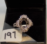 LADIES 18K W/G .54CT T/W/ DIAMOND SEMI MOUNT RING 4.4GR