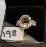 LADIES 14K W/G 1.30CT T.W. DIAMOND SEMI MOUNT RING 6.9GR