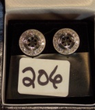 LADIES 18K W/G .60CT T.W. DIAMOND SEMI MOUNT EARRINGS