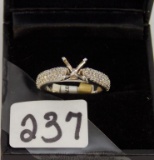 LADIES 14K W/G .36CT T.W. DIAMOND SEMI MOUNT RING