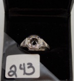 LADIES 14K W/G  .10CT SAPP SEMI MOUNT RING 3.8GR