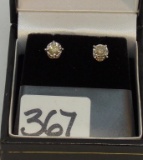 LADIES 14K Y/G DIAMOND STUD EARRINGS