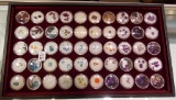 TRAY OF VARIOUS COLORED STONES