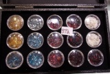 TRAY OF VARIOUS COLORED STONES