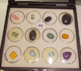 TRAY OF VARIOUS COLORED STONES