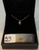 LADIES 14K Y/G .17CT DIAMOND BUTTERCUP PENDANT  1.3GR