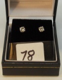 LADIES 14K W/G .50CT T.W. DIAMOND STUD EARRINGS