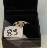 LADIES 14K W/G .15CT T.W. DIAMOND CROWN RING  2.2GR