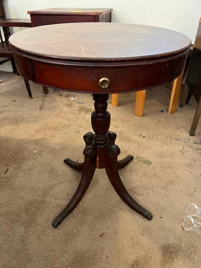 Antique Round Accent Table (one leg needs to be re-attached)