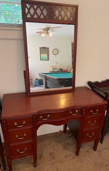 Antique 7 drawer Vanity and Mirror