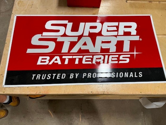 Metal Super Start Batteries Sign