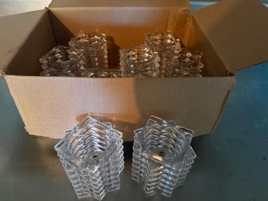 Large Quantity Clear Glass Outdoor Candle Holders / Votive Luminaries