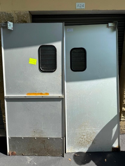 Pair of Eliason Commercial Restaurant Swing Doors with Windows
