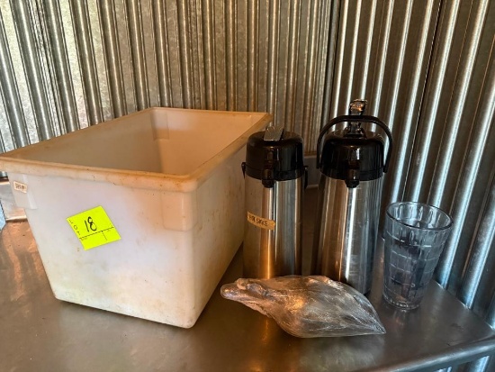 Commercial Beverage Service Lot Stainless Airpot Dispensers, Bus Tub & Bar Accessories