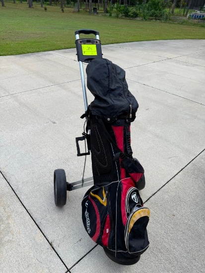 TaylorMade Burner Golf Club Set with TaylorMade Cart Bag & Push Cart