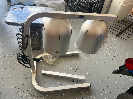 Commercial Double Heat Lamp with Stainless Steel Pans