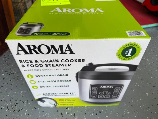 Aroma 20-Cup Digital Rice & Grain Cooker, Food Steamer & Slow Cooker