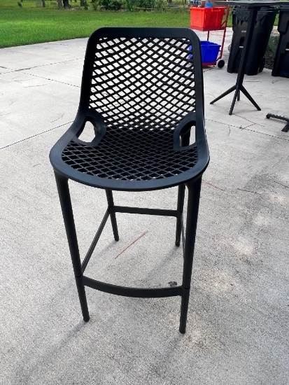 Black Modern Mesh Bar Stool / Counter-Height Chair
