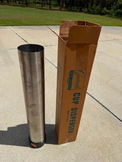 (2) Stainless Steel Cup Dispensers
