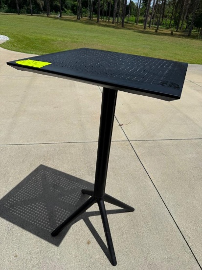 Commercial Black Plastic Pedestal Cafe / Bar Table