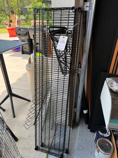 Commercial Black Wire Grid Display Rack With Shelf Brackets