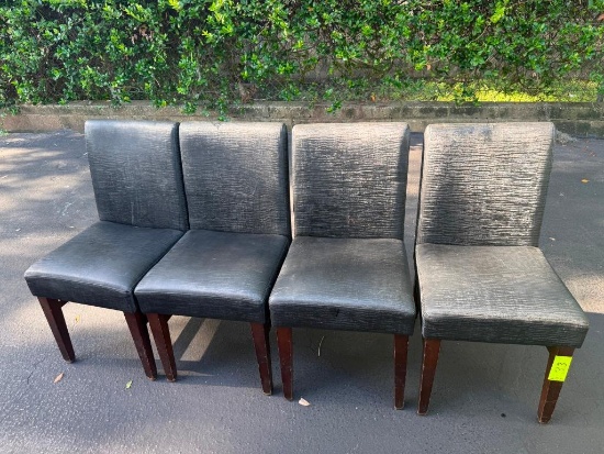 (4) Black Upholstered Commercial Dining Chairs