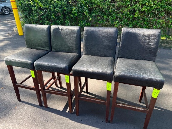 (4) Black Upholstered Counter-Height Dining Chairs