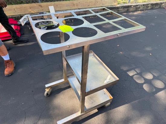 Commercial Stainless Steel Tray & Flatware Service Cart