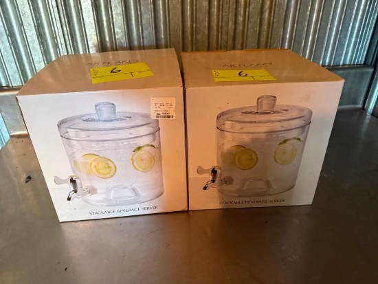 Pair of Artland 1.25-Gallon Stackable Beverage Dispensers with Spigots