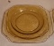 2 Sets Of 2 Green Plates Pressed Glass