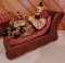 Wicker Bench & Clown Statue