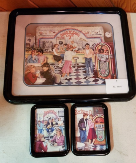 Set Of 3 "rock 'n' Roll Café