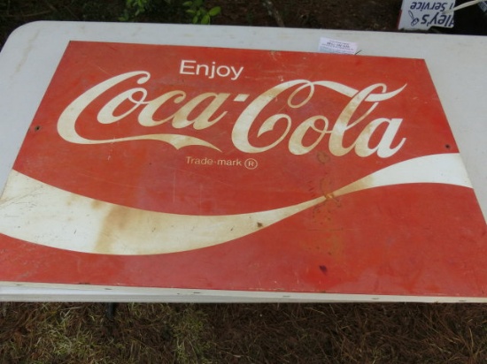 3' X 2' Metal Coke Sign