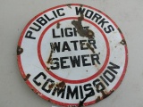 Porcelin Public Works Commission Sign