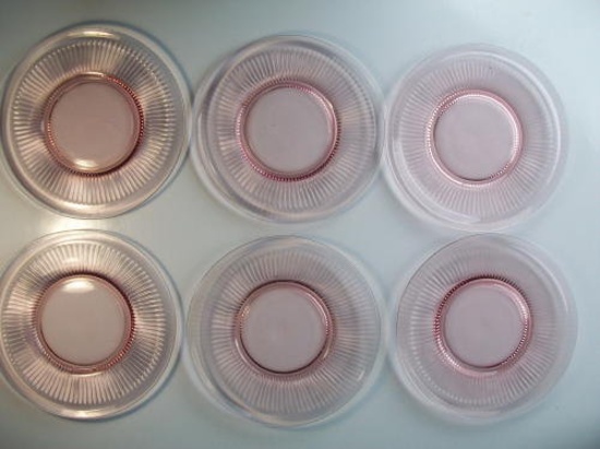 Pink Depression Glass Plates