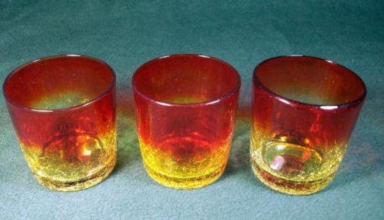 Art Glass Hand Blown Rock Glasses