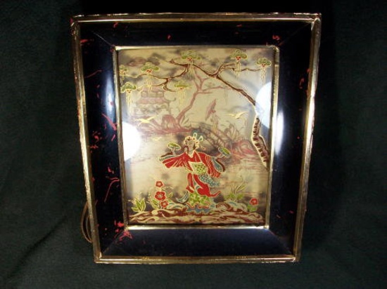 Mid Century Asian Lighted Picture