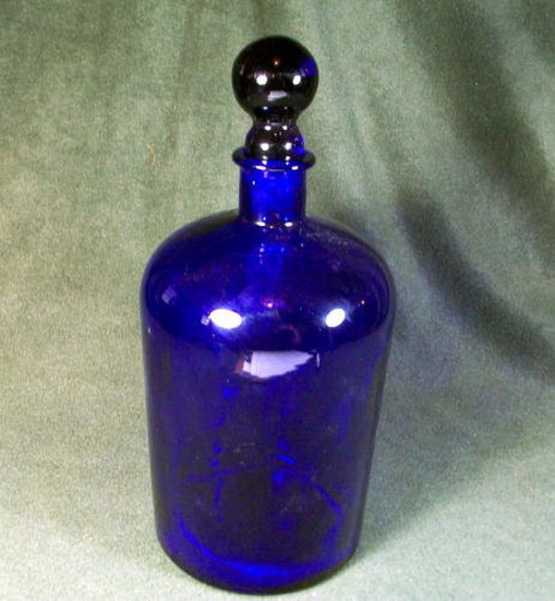 Cobalt Blue Hand Blown Liquor Decantor