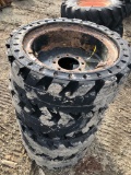 33 Set of Four Skid Steer Tires and Wheels