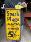 127 Spark Plugs Cleaned 5 Cents Sign