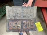 155 Matched Pair of 1921 New York Commercial License Plates