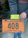 158 1939 Saskatchewan License Plate